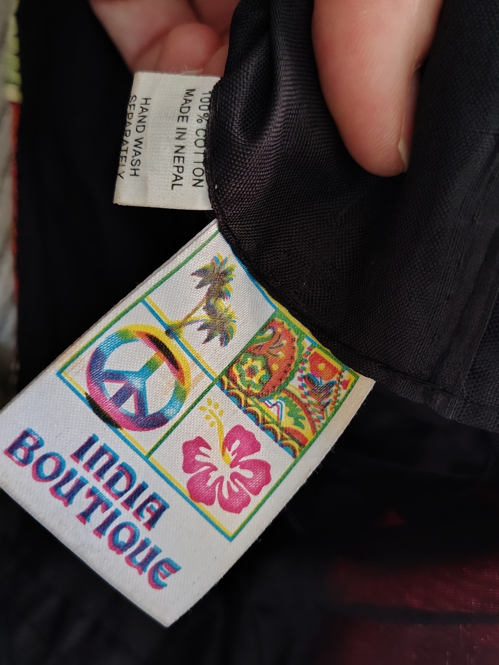 India Boutique Multicolor Patchwork Hobo Bag with Floral & Peace Motifs - Picture 8 of 8